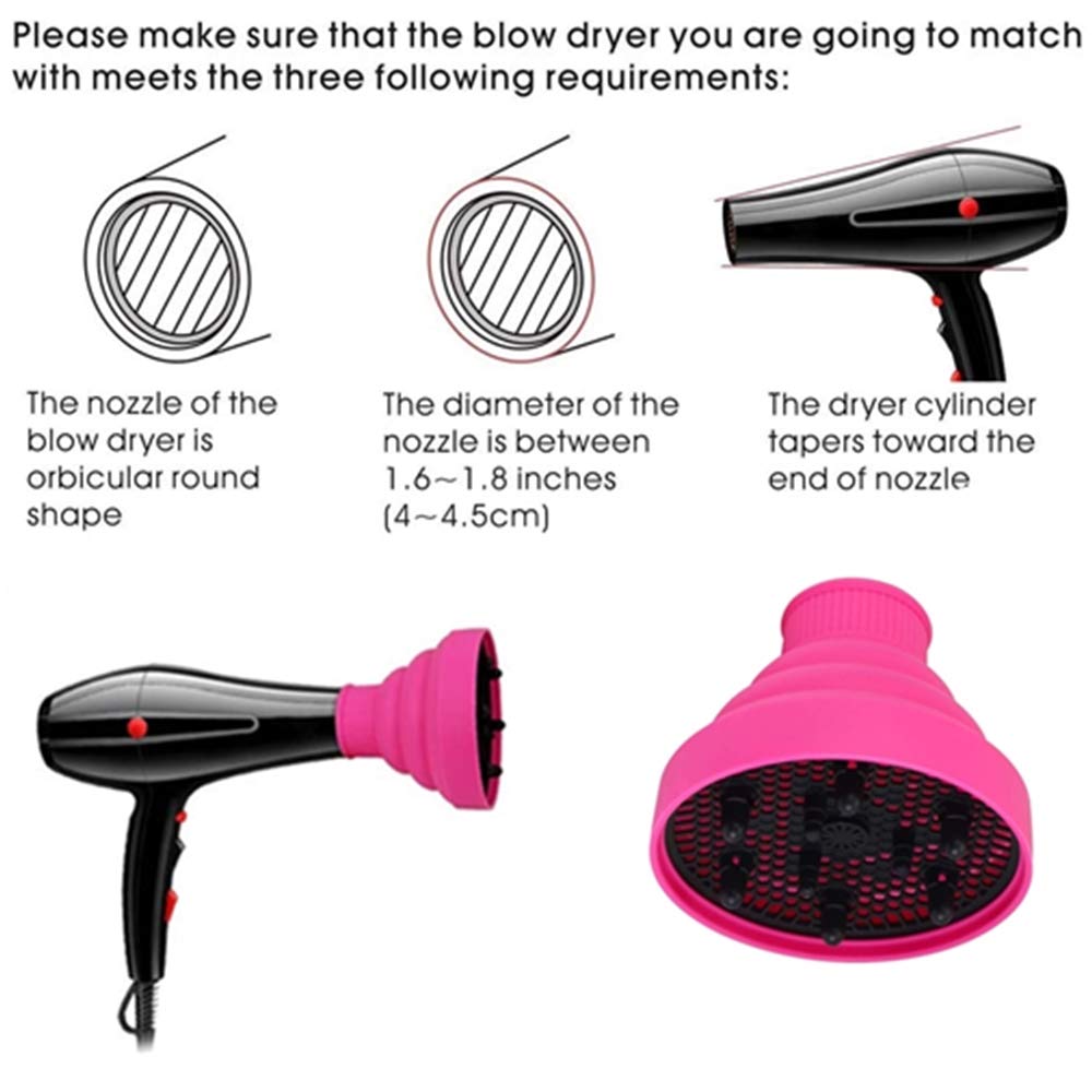 살롱 헤어 디퓨저 여성용 곱슬 헤어 드라이어, 접이식  - Hair Dryer Diffuser Attachment Universal 리뷰 및 가격