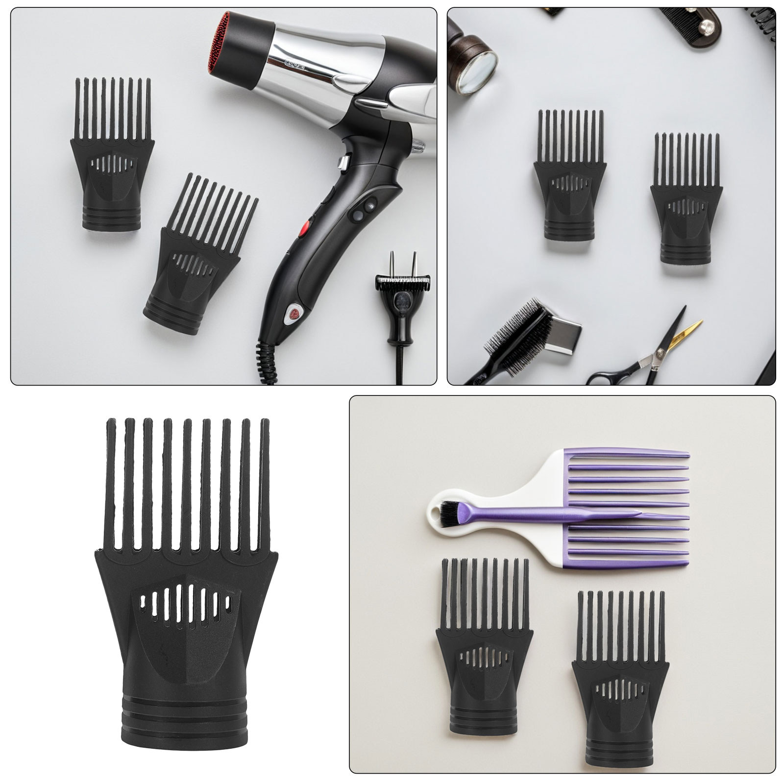 헤어 드라이어용 집중 노즐 3개 세트, 플라스틱 재질, - Hair Dryer Styling Comb Attachment 리뷰 및 가격