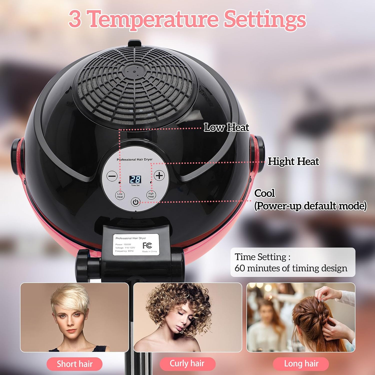 전문가용 이온 후드 헤어 드라이어 터치 컨트롤 타이머  - Ionic Bonnet Hood Hair Dryer Stand 리뷰 및 가격