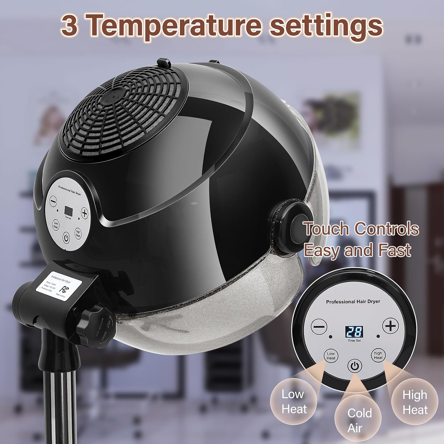 후드형 헤어 드라이어 전문가용 스탠딩 타이머 설정 터치 - Hair Salon Hood Dryer Professional 리뷰 및 가격