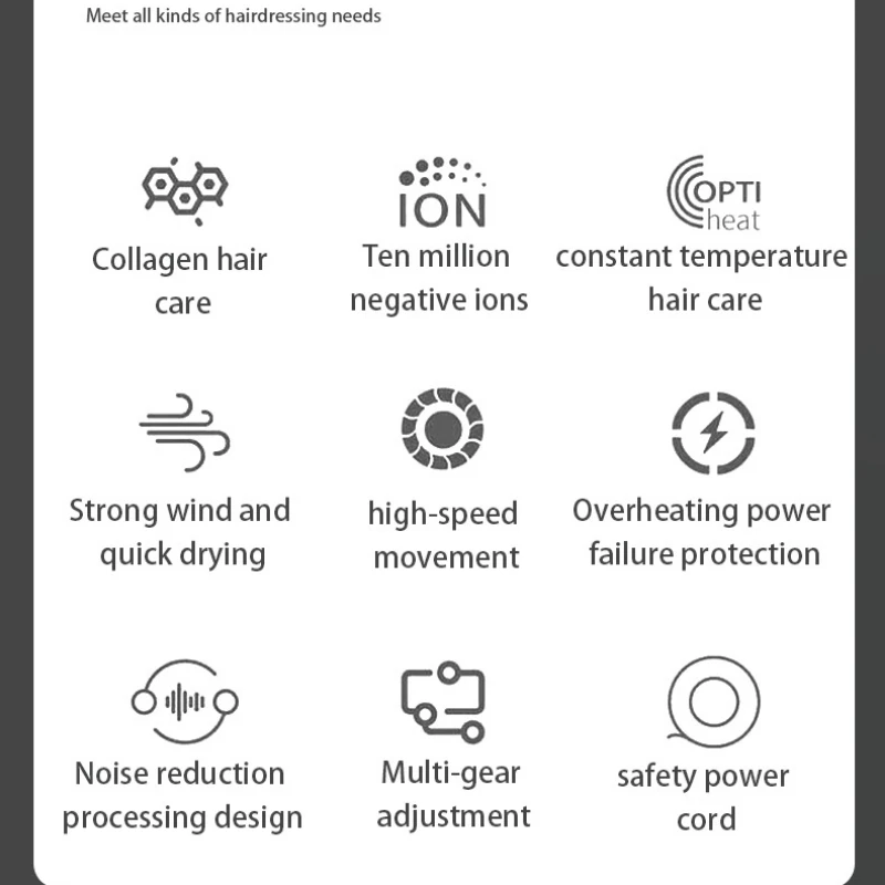 노즐이 있는 고출력 전문 헤어 드라이어, 음이온 고속  - Hair Blow Dryer Low Noise Powerful 리뷰 및 가격