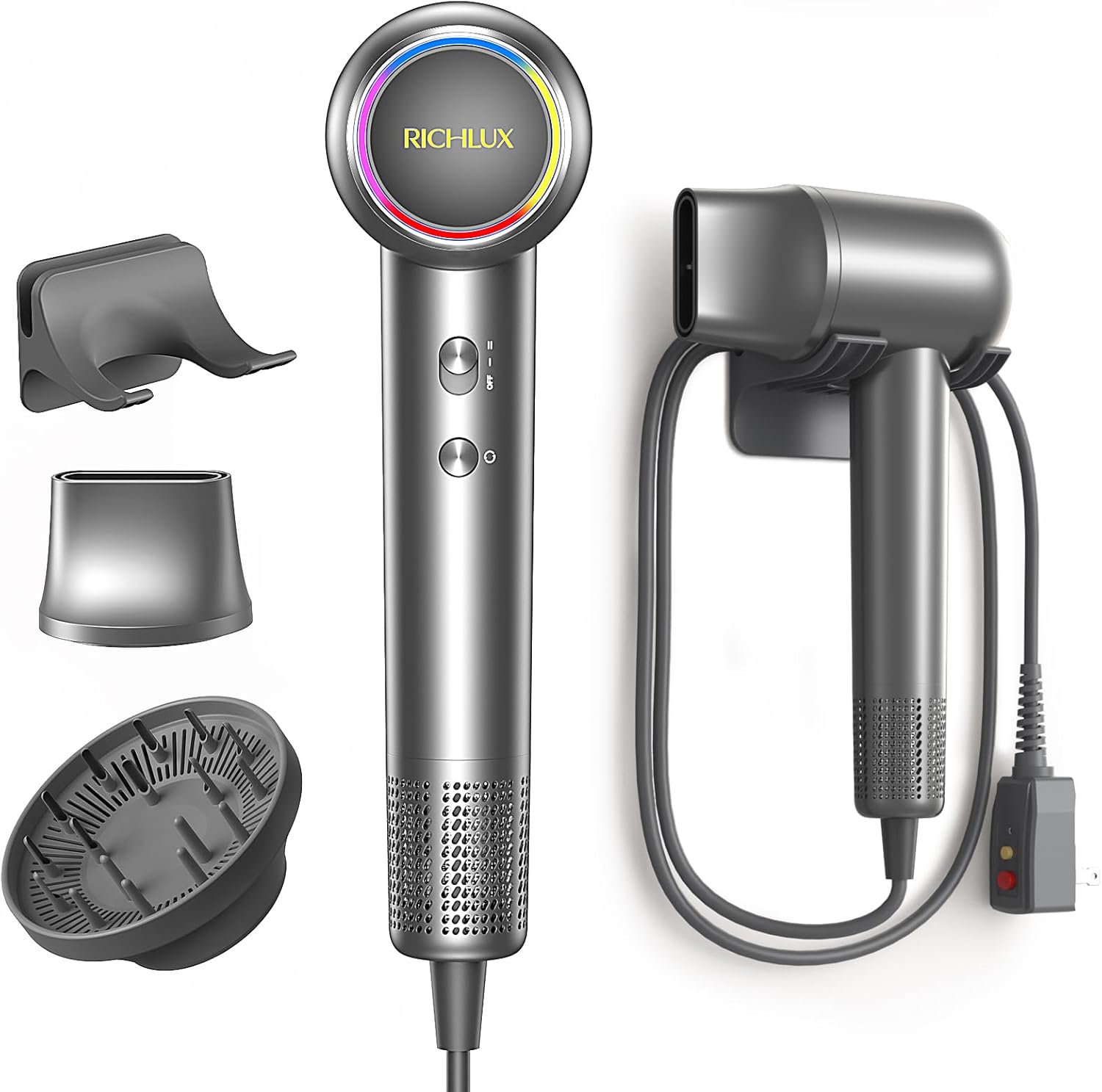 160,000 RPM 고속 이온 헤어 드라이어, 5억  - Hair Dryer With Magnetic Nozzles Diffusers 리뷰 및 가격
